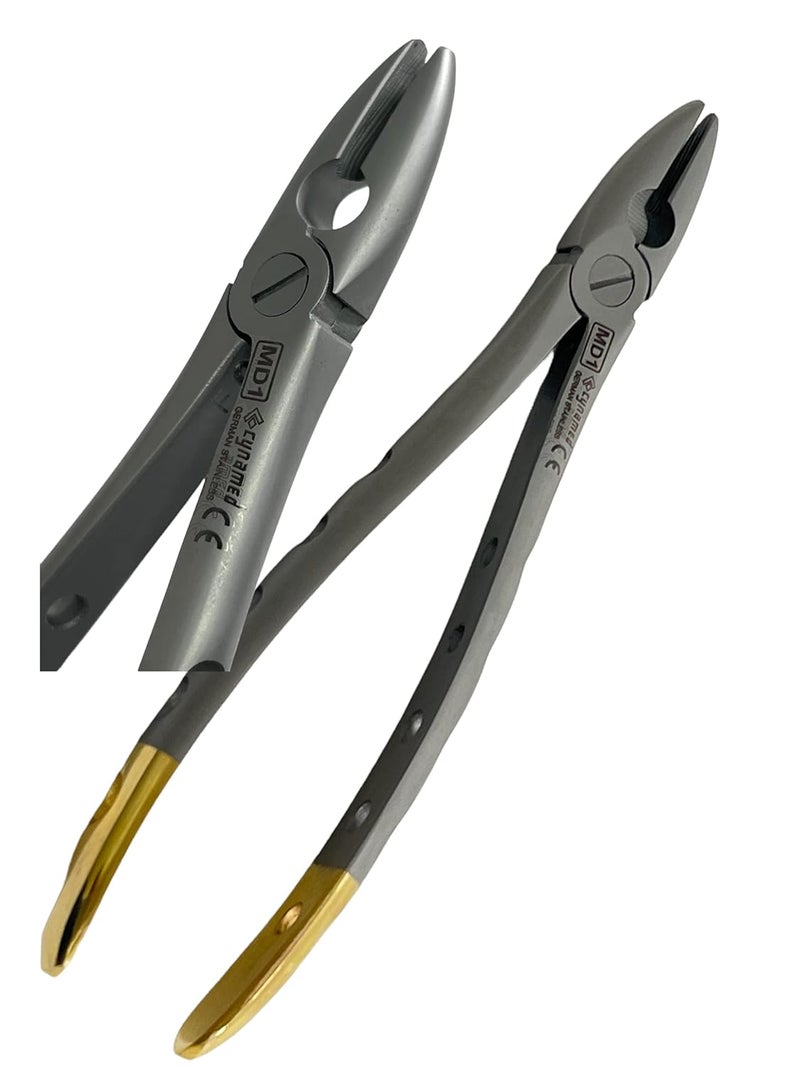 artlab Premium German Dental Extracting Extraction Forceps with Serrated Jaws Used to Extract Upper Lower Right Left 1st 2nd Molars from The Alveolar Bone Dental Instruments (Extracting FORCEP #MD1) - Image 1